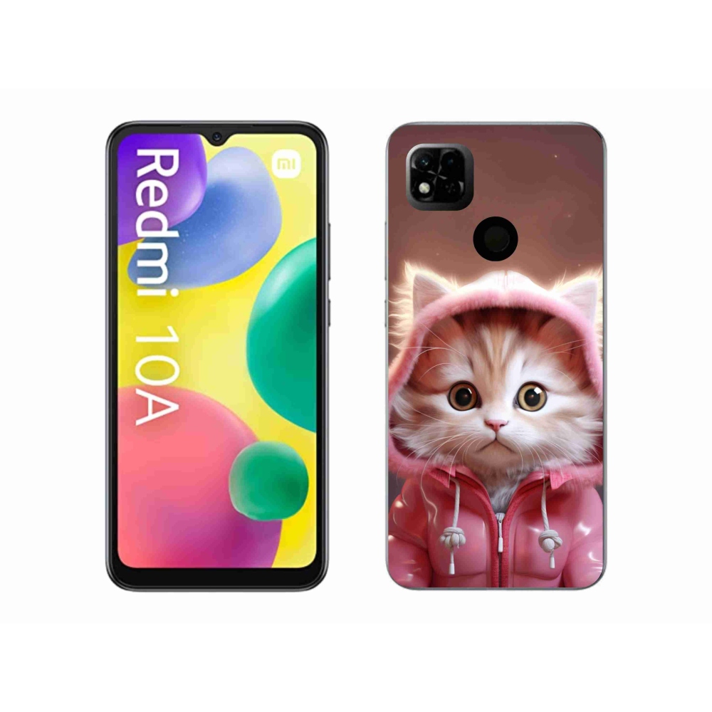 Gél borító mmCase a Xiaomi Redmi 10A számára - aranyos cica 3