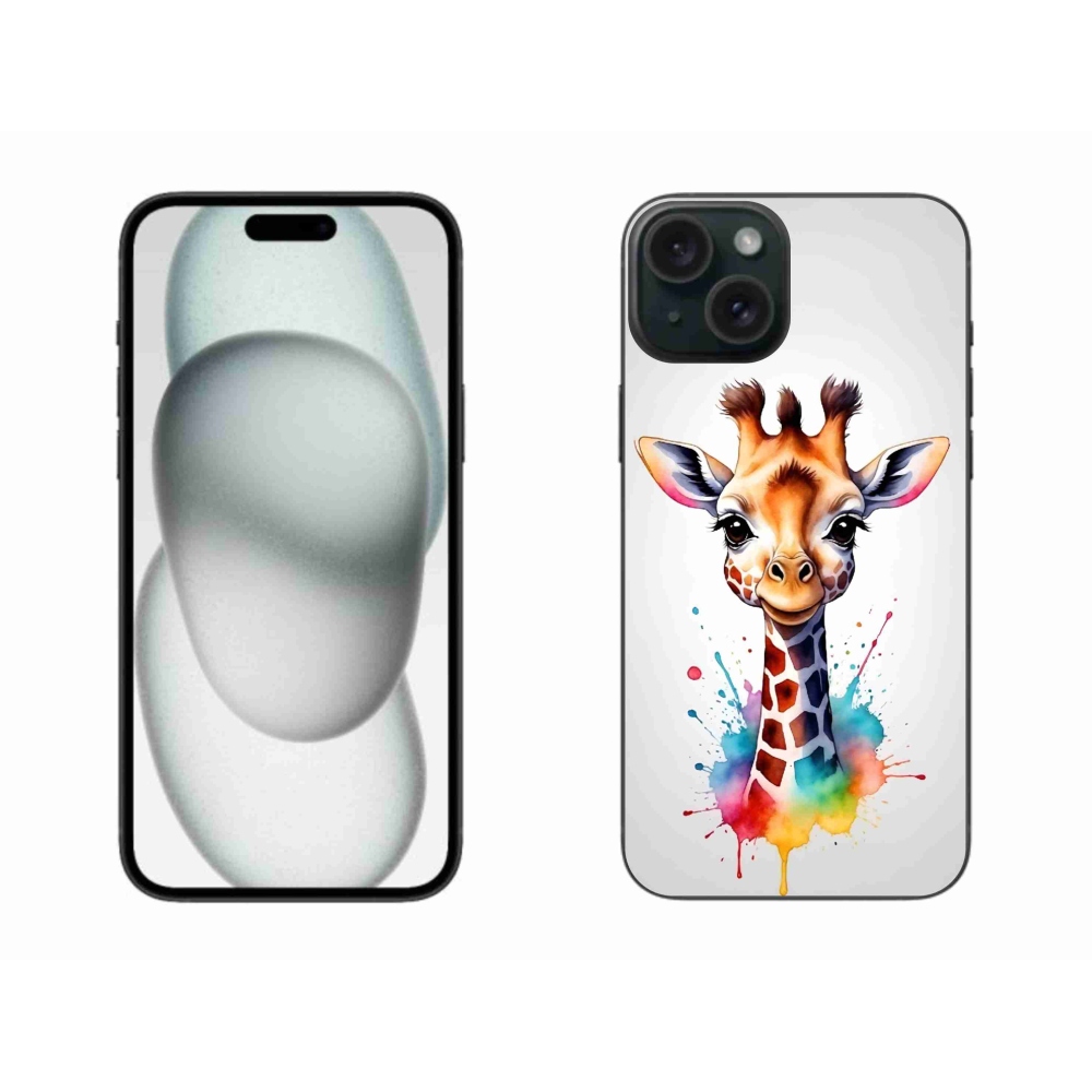 Zselés borítás mmCase iPhone 15 Plus készülékhez - zsiráf 1