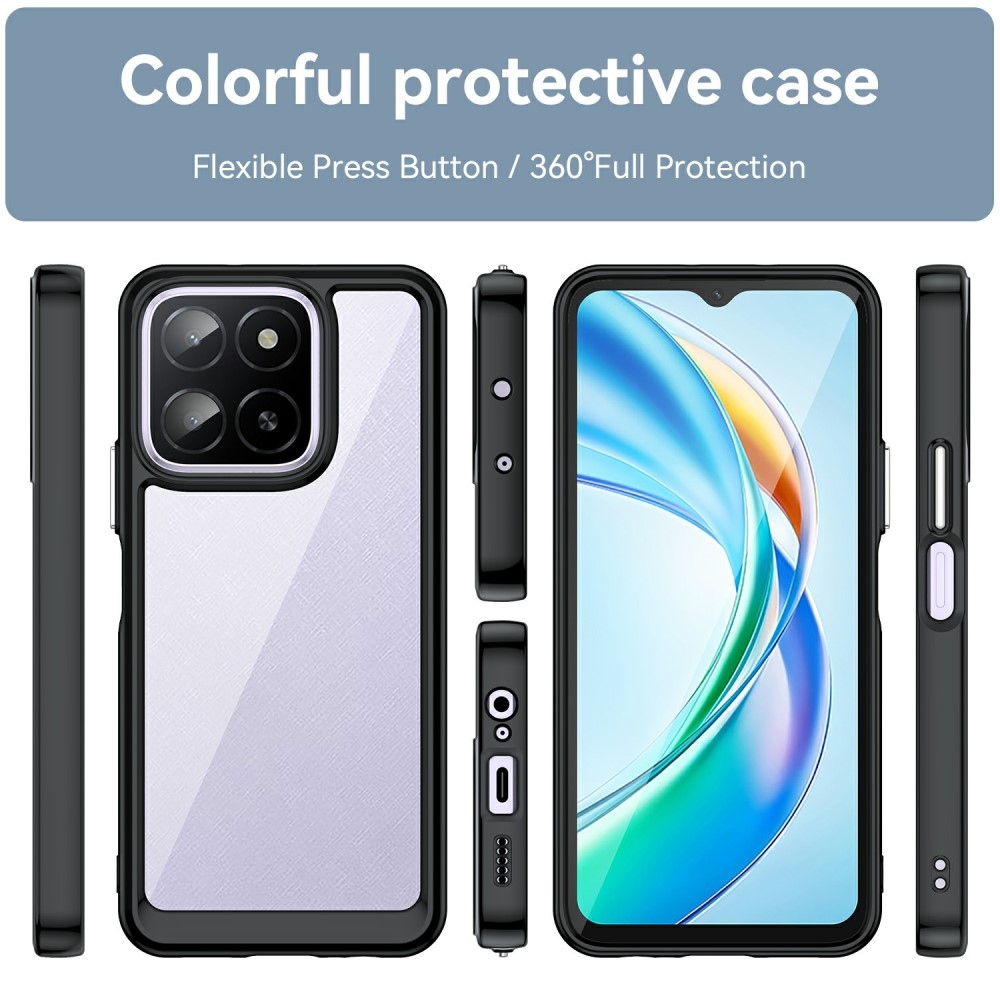 Gél tok fix hátlappal Honor X6b készülékhez - fekete