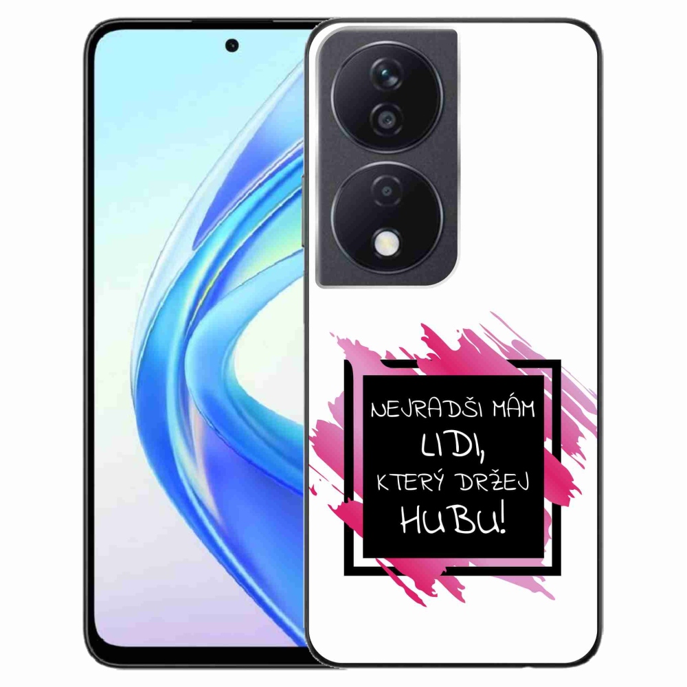 Gél borító mmCase a Honor X7b/Honor 90 Smart készülékhez - vicces szöveg 7 fekete-fehér háttérrel