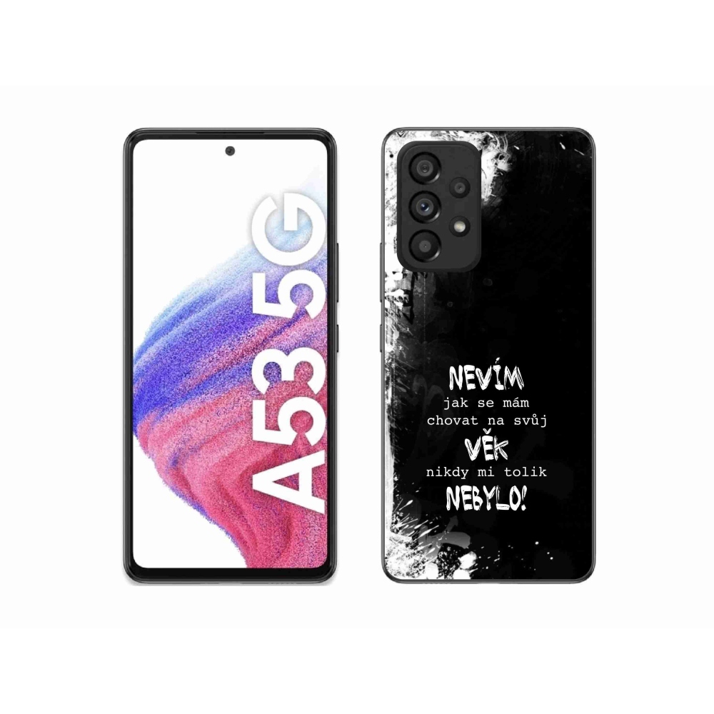 Gél borító mmCase Samsung Galaxy A53 5G - vicces szöveg 14 fekete háttér