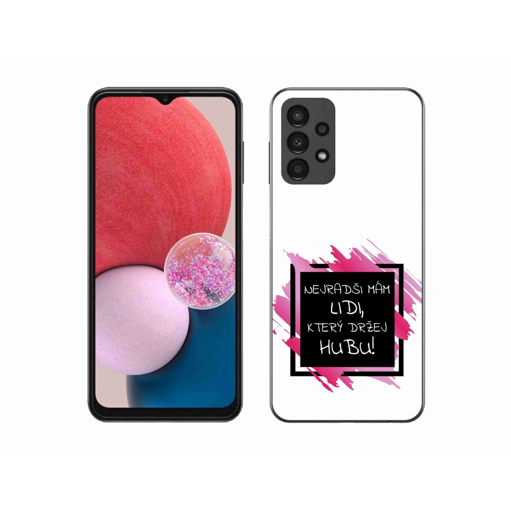 Gél borító mmCase Samsung Galaxy A13 4G - vicces szöveg 7 fekete-fehér háttérrel