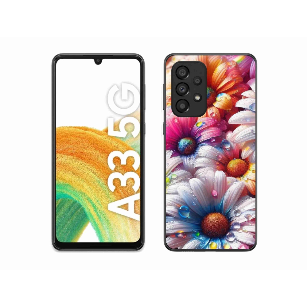 Zselés borítás mmCase Samsung Galaxy A33 5G - színes margarétákhoz