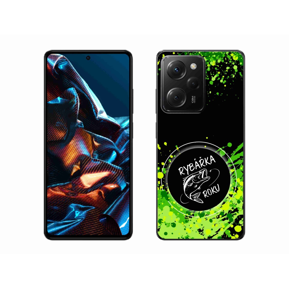 Gél borító mmCase a Xiaomi Poco X5 Pro 5G számára - az év horgásza fekete háttérrel