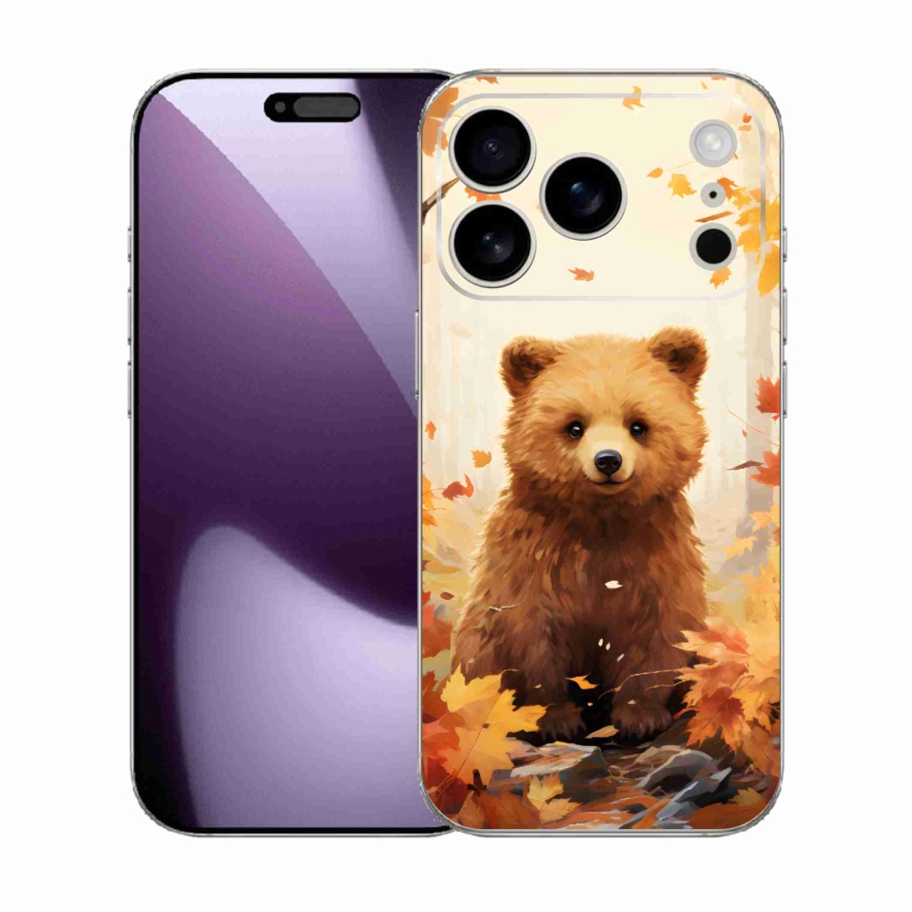 Zselés borítás mmCase iPhone 17 Pro készülékhez - medve az erdőben