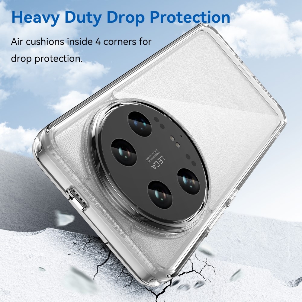 Gél tok kemény hátlappal a Xiaomi 14 Ultra számára - átlátszó