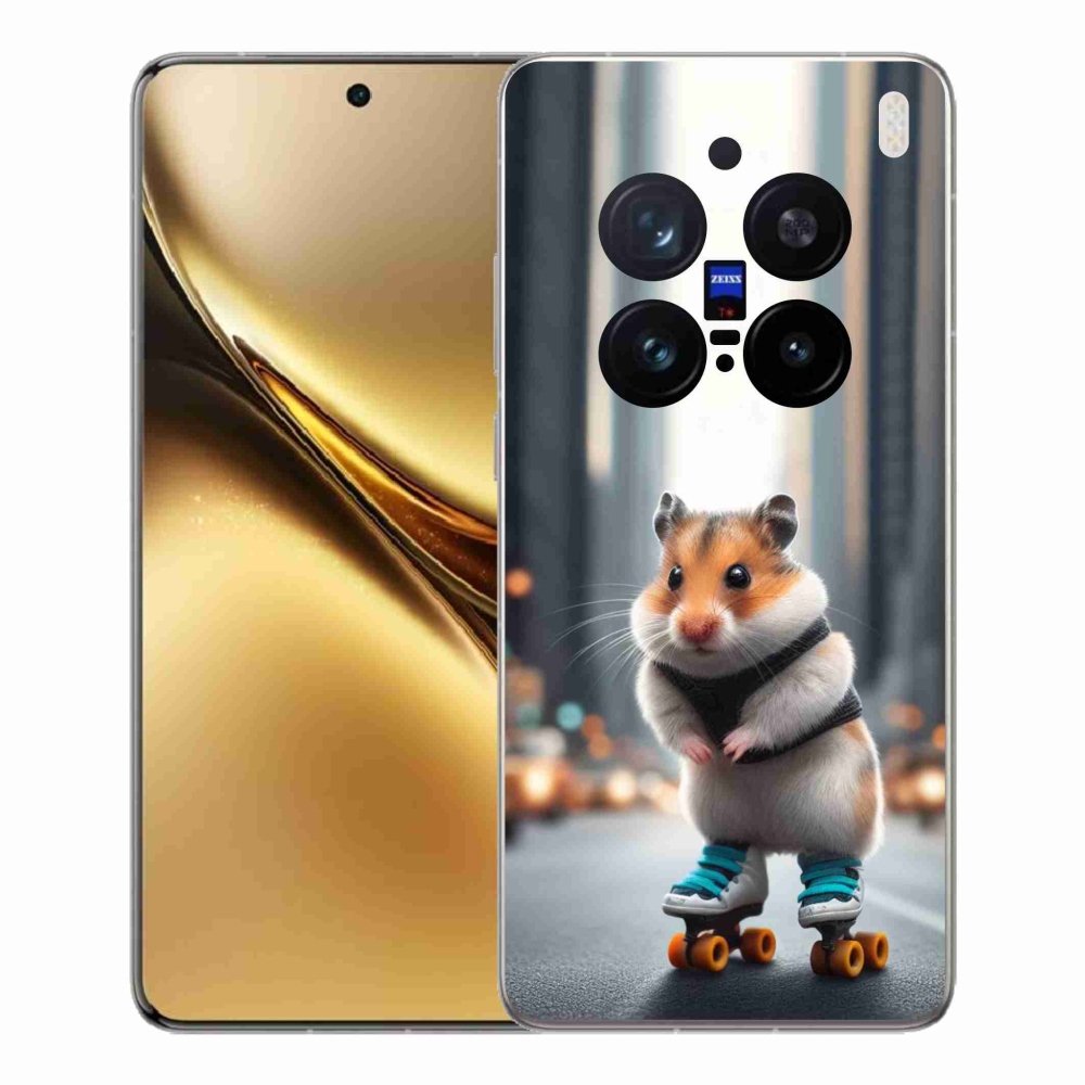 Zselés borítás mmCase a Vivo X200 Pro 5G-hez - hörcsög a korcsolyán