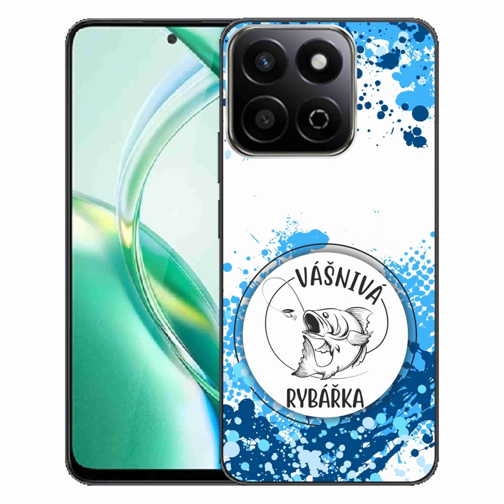 Zselés borító mmCase a Honor 200 Smart 5G készülékhez - szenvedélyes halász fehér háttérrel