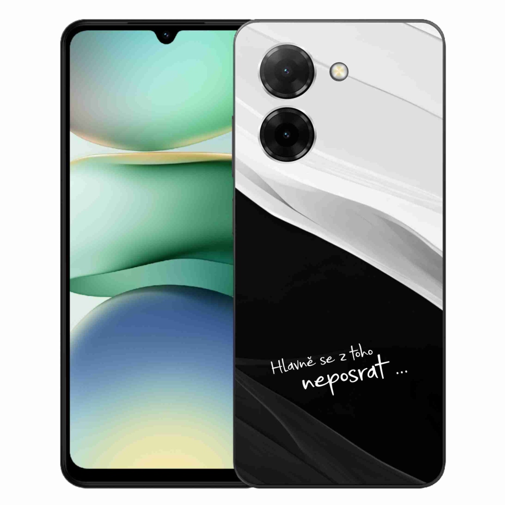 Gél borító mmCase a Xiaomi Redmi A5 (171.7x77.8x8.3mm) - vicces szöveg 13 fekete-fehér háttérrel