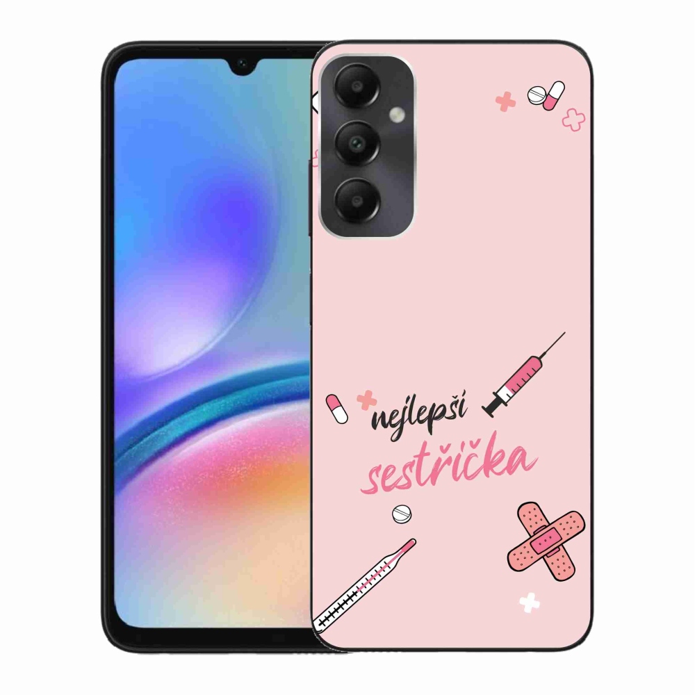 Gél borító mmCase Samsung Galaxy A05s - legjobb kishúg rózsaszín háttérrel