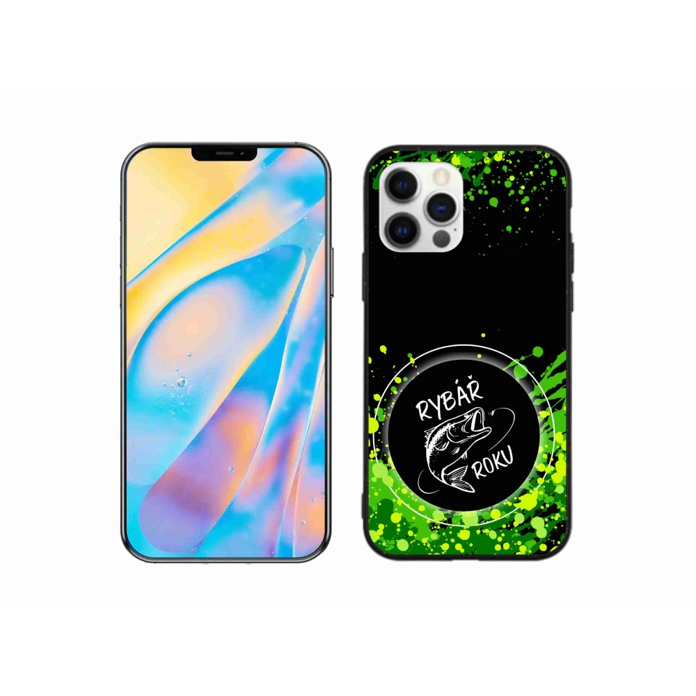 Zselés borítás mmCase iPhone 12 Pro készülékhez - Az év horgásza fekete háttérrel