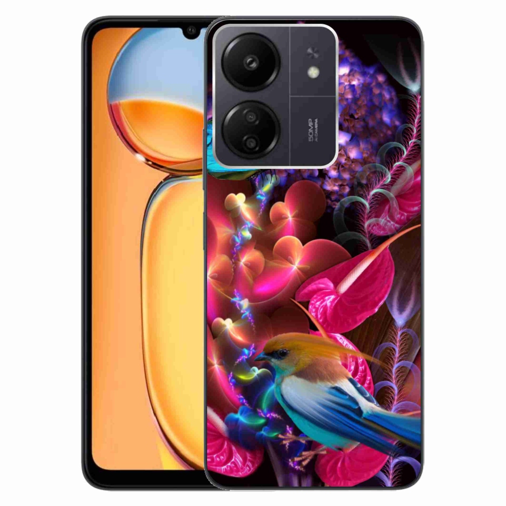 Gél borító mmCase a Xiaomi Poco C65/Redmi 13C - színes virágokhoz