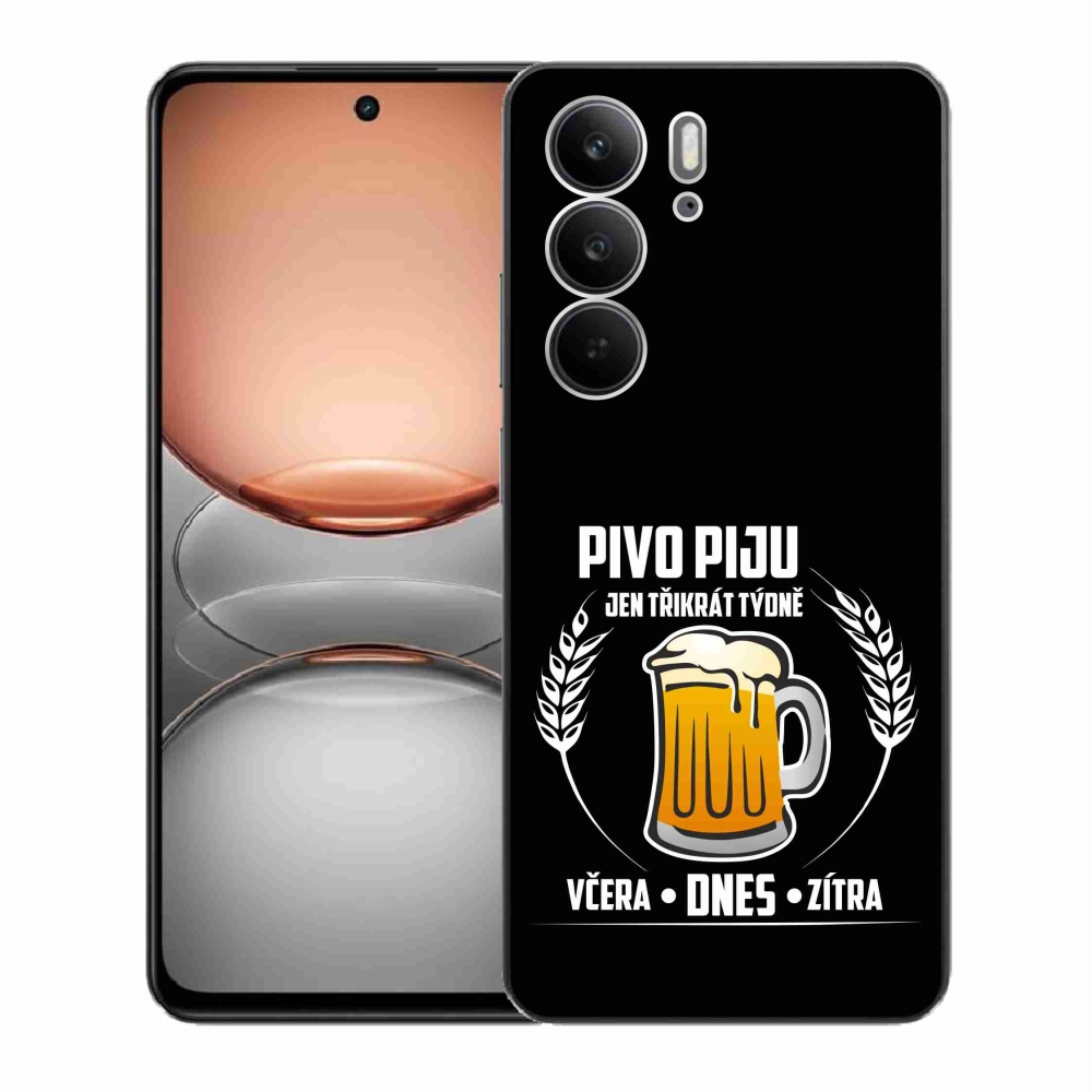 Gél borítás mmCase a Realme C75 készülékhez - sör motívum fekete háttérrel