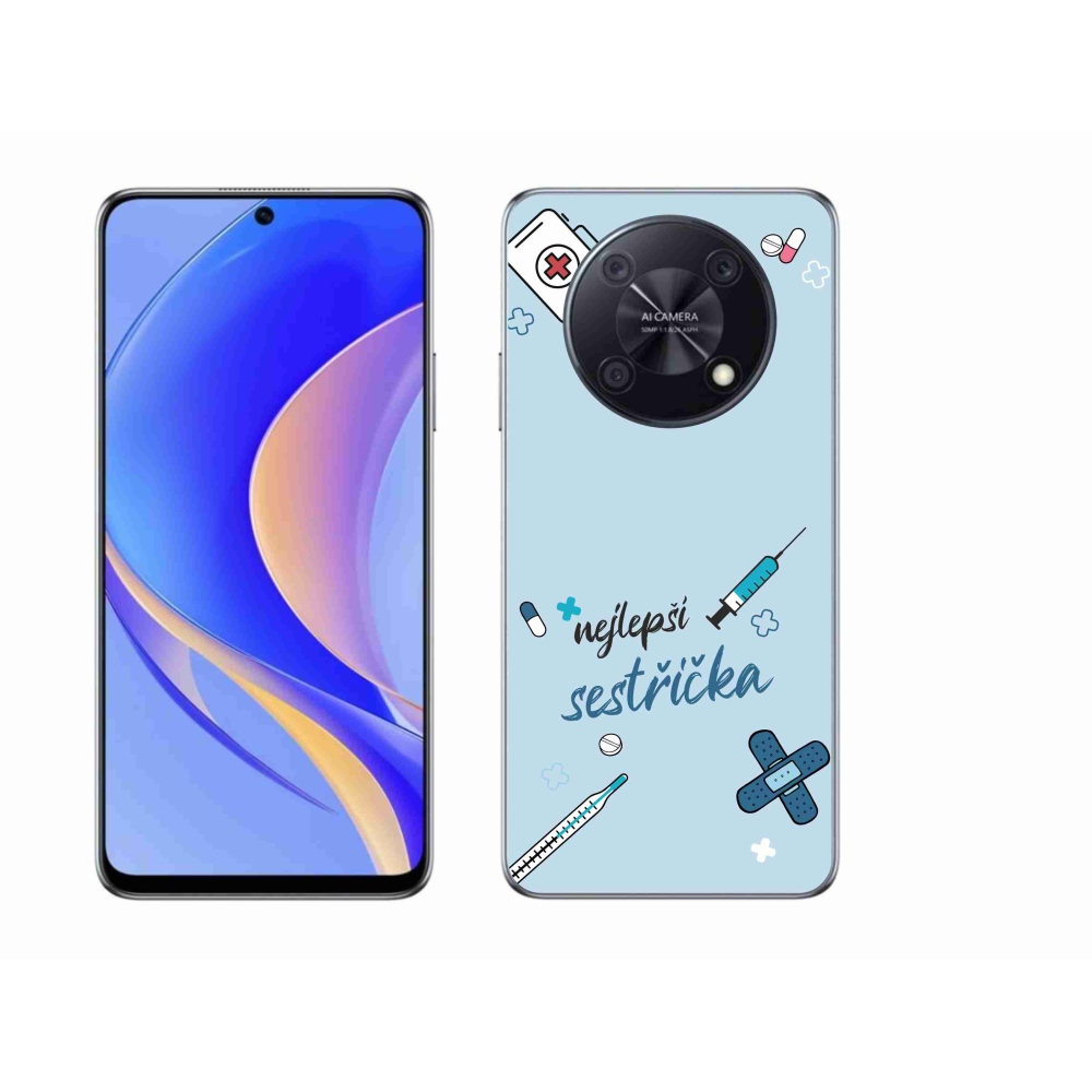 Gél borító mmCase a Huawei Nova Y90 - legjobb kishúg kék háttérrel