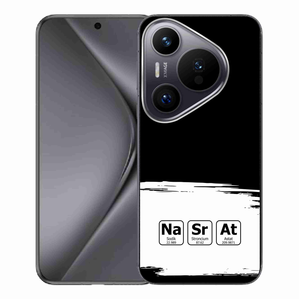 Gél borító mmCase a Huawei Pura 70 Pro - kémiai elemek fehér és fekete háttérrel