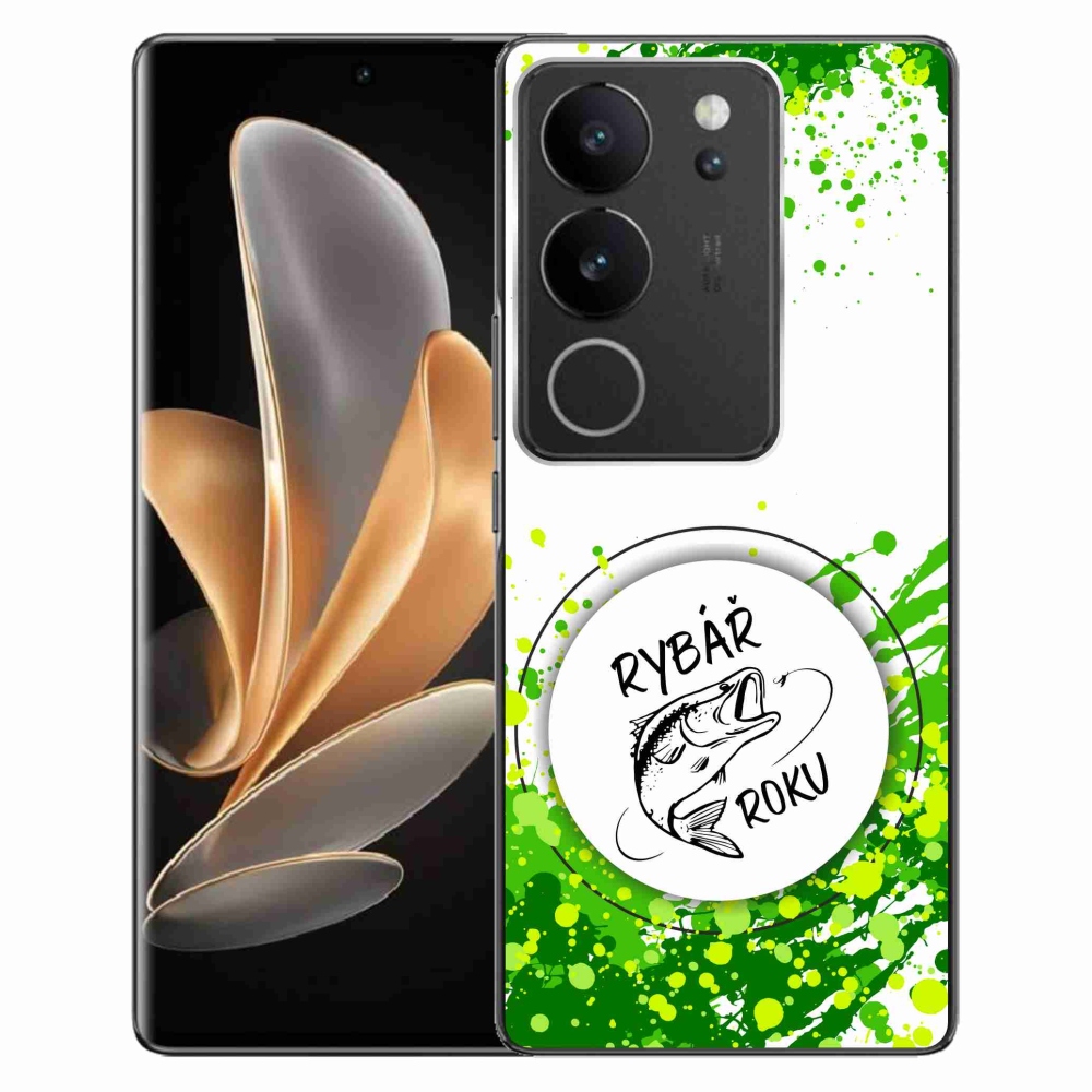 Gél borító mmCase a Vivo V29 5G-n - az év horgásza fehér háttérrel