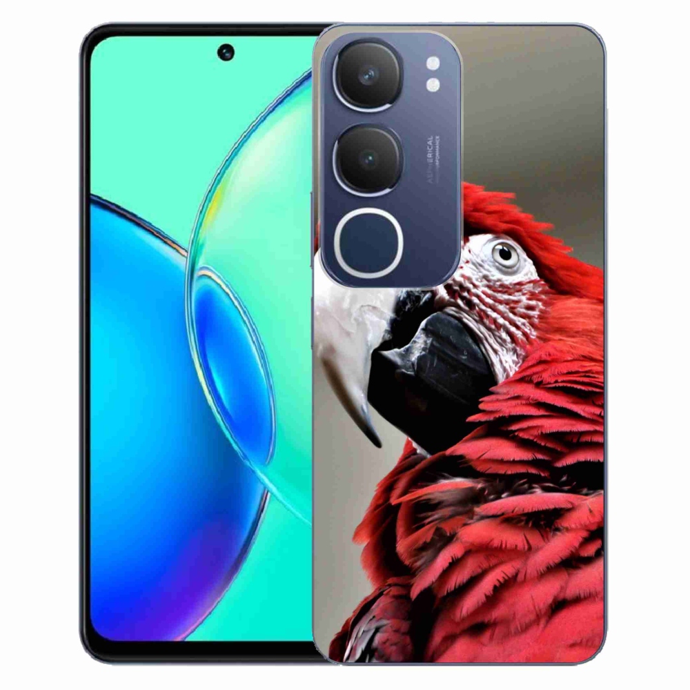 Zselés borítás mmCase Vivo Y19s készülékhez - papagáj ara piros