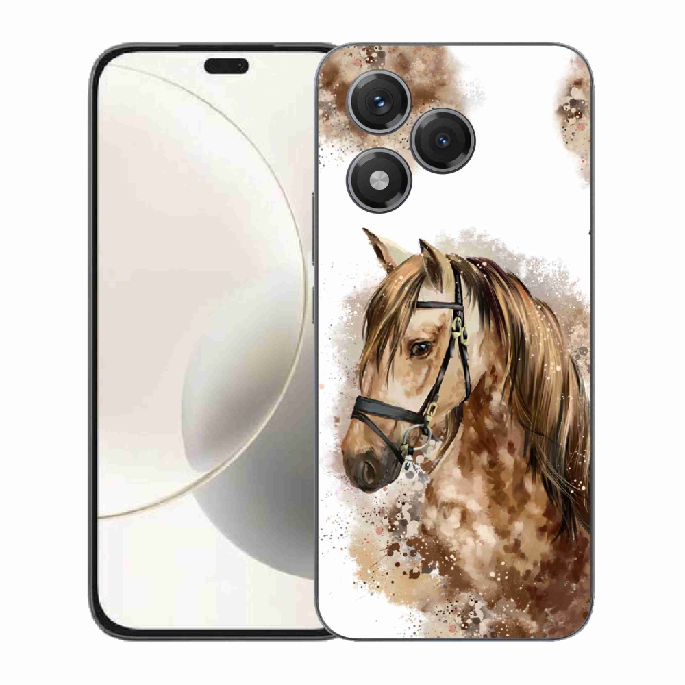 Zselés borítás mmCase a Honor 400 Lite-hoz - barna rajzfilm ló