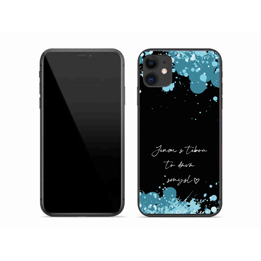 Gél borító mmCase iPhone 11 készülékhez - szerelmes szöveg fekete háttérrel