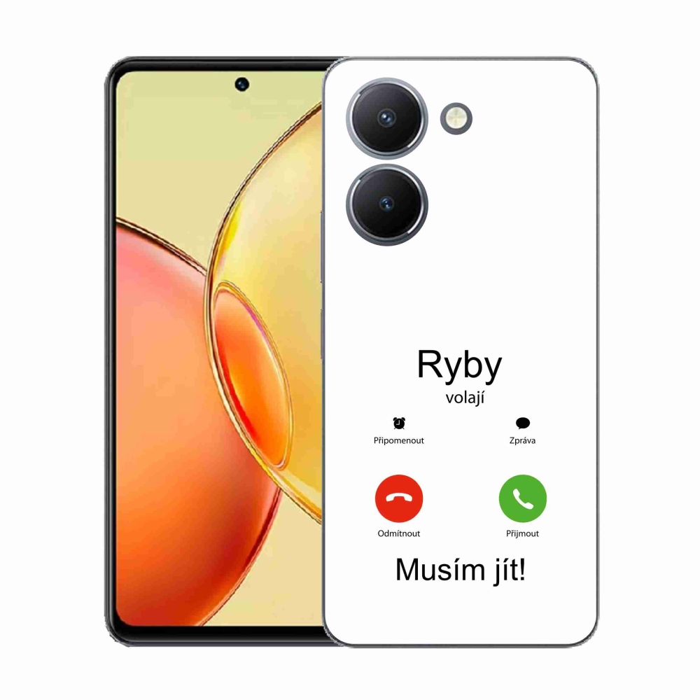 Gél borító mmCase a Vivo Y36-on - hal hívás fehér háttérrel