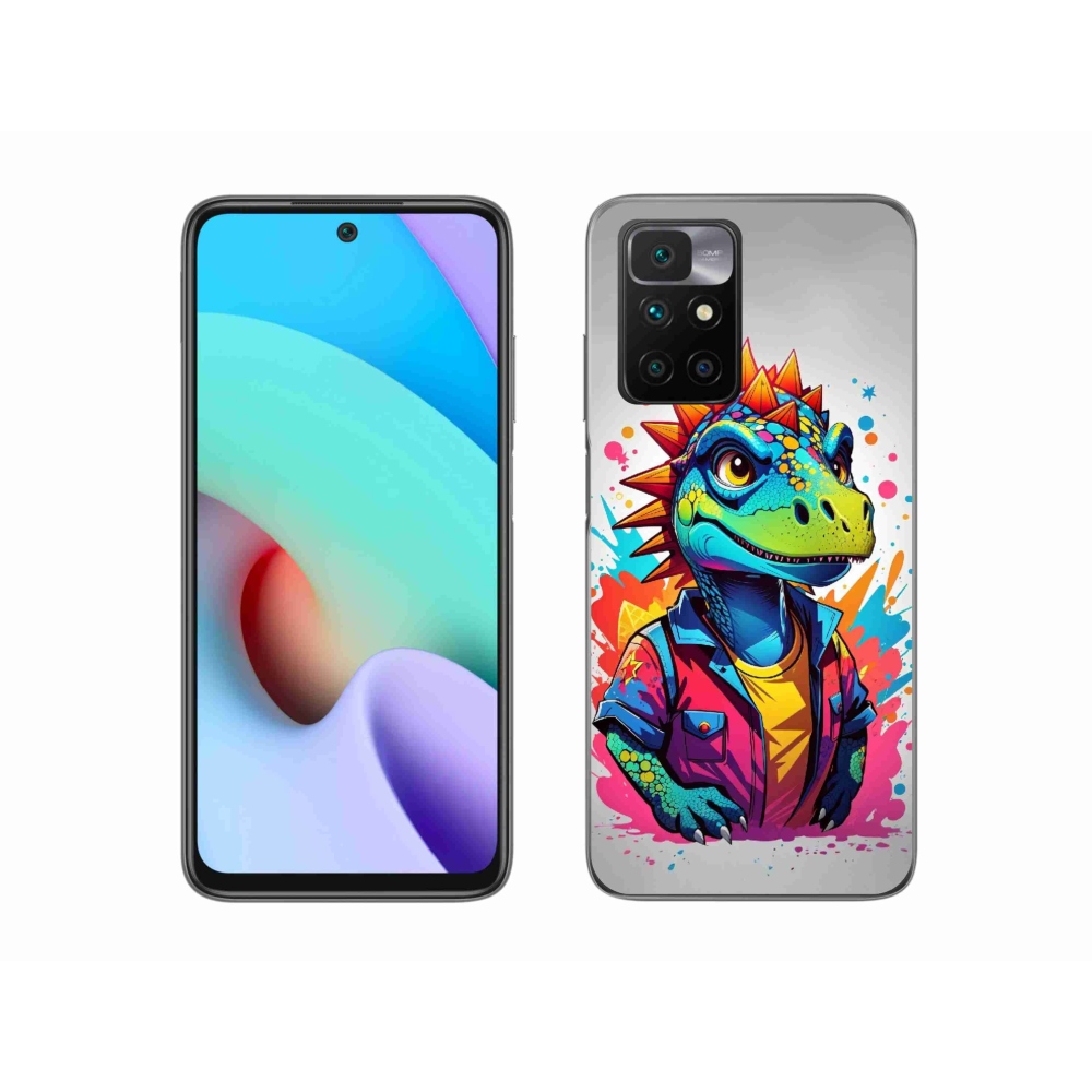 Zselés borítás mmCase a Xiaomi Redmi 10/Redmi 10 (2022) - színes dinoszauruszhoz