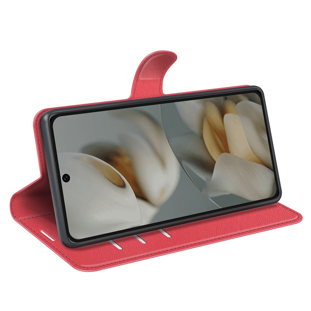 Litchi könyv tok a Google Pixel 10 Pro XL-hez - piros színű