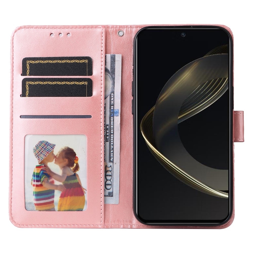 Napraforgó könyvtáska Huawei Nova 12 SE-hez - rózsaszín