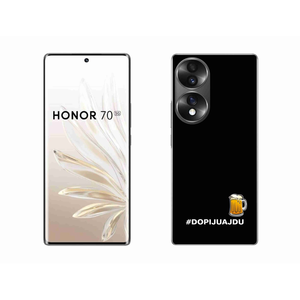 Gél borító mmCase a Honor 70 - sör motívum 1 fekete háttérrel