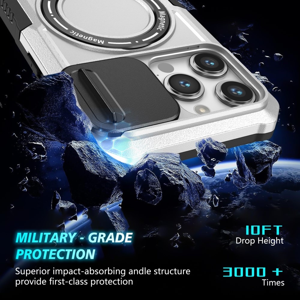 Katonai tartós védőburkolat MagSafe-vel iPhone 14 Pro Max készülékhez - Fekete/Fehér