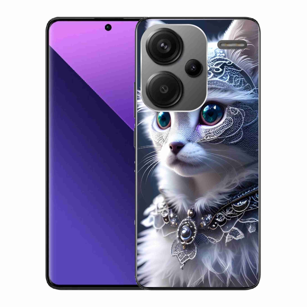 Gél borítás mmCase a Xiaomi Redmi Note 13 Pro+ 5G számára - fehér macska