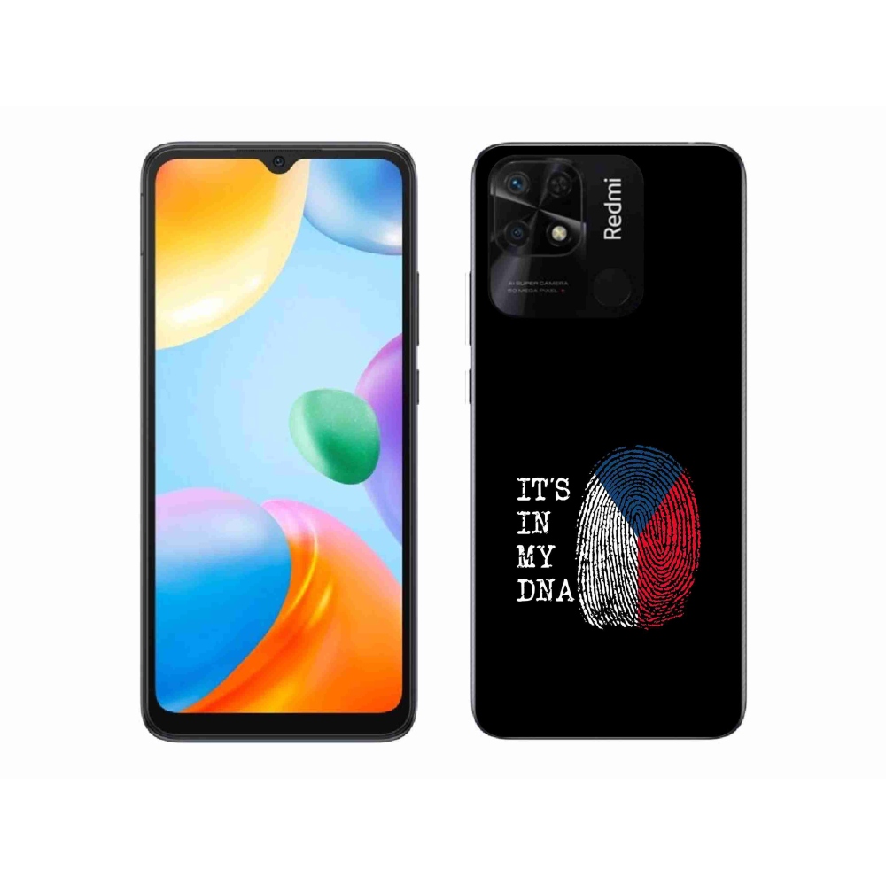 Gél borító mmCase a Xiaomi Redmi 10C - zászló ujjlenyomat fekete háttérrel