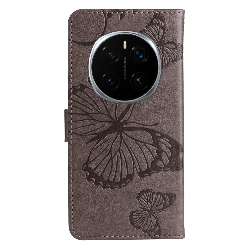 Nagy pillangó könyv tok a Honor Magic 7 Pro 5G számára - szürke