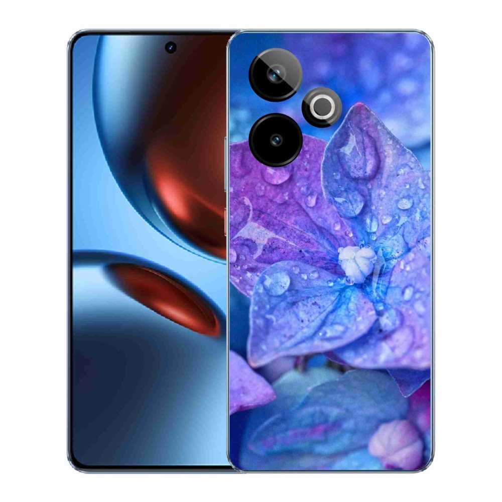 Zselés borítás mmCase a Realme GT 7 5G/GT 7T 5G számára - lila virág