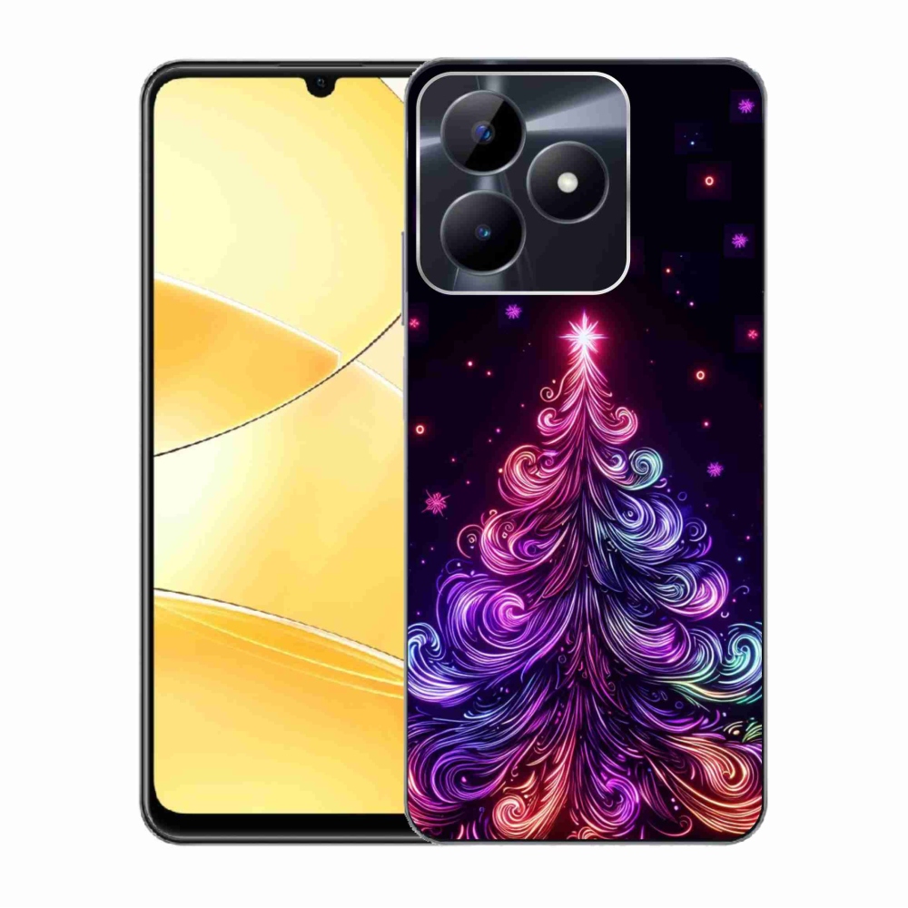 Gél borítás mmCase a Realme C51/C53 készülékhez - neon karácsonyfa 1