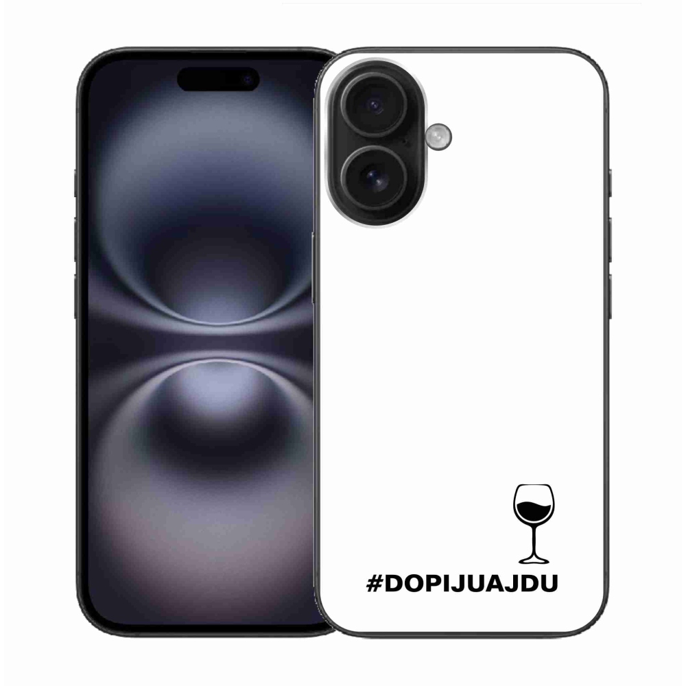 Gél borítás mmCase iPhone 16 készülékhez - bor motívum fehér háttér