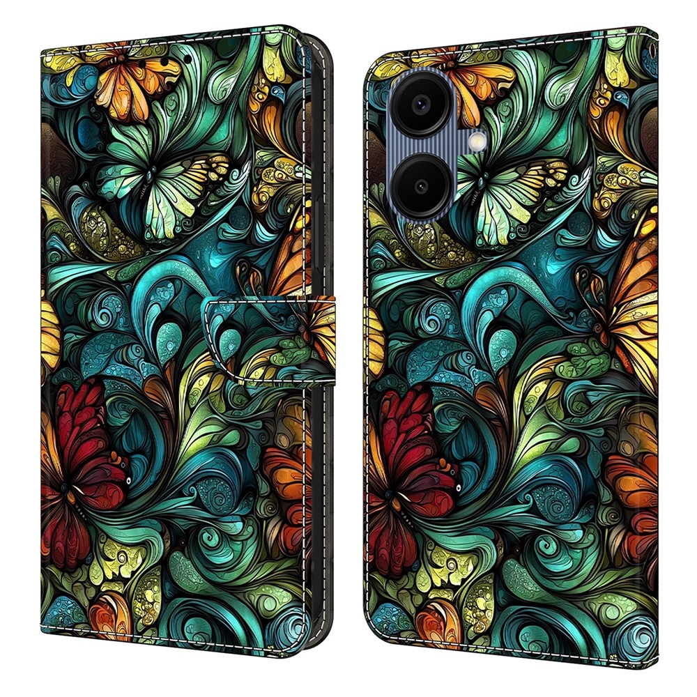 Sima könyves tok Samsung Galaxy A07 4G - akvarell növényekhez