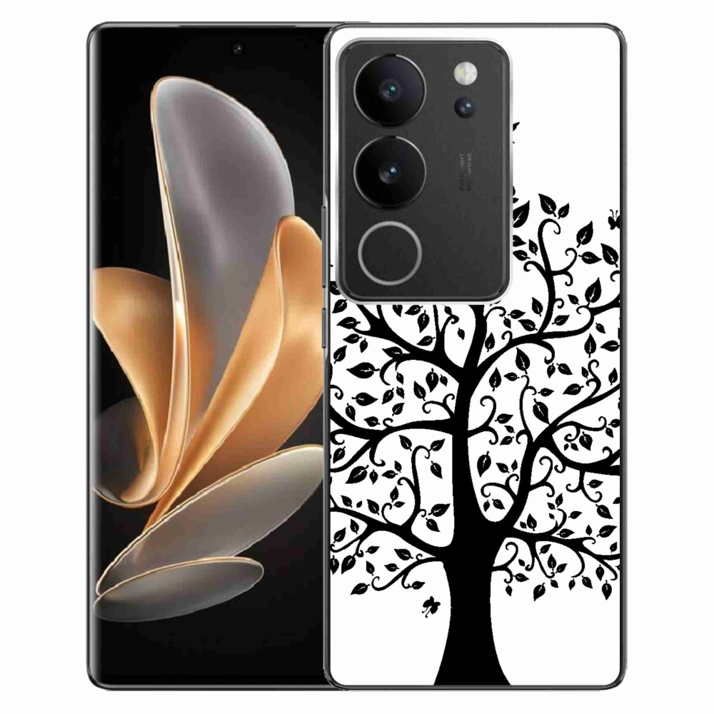 Gél borítás mmCase a Vivo V29 5G-n - fekete-fehér fa