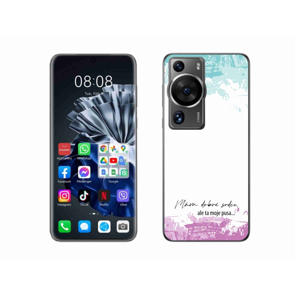 Gél borító mmCase a Huawei P60 Pro készülékhez - vicces szöveg 3 fehér háttérrel