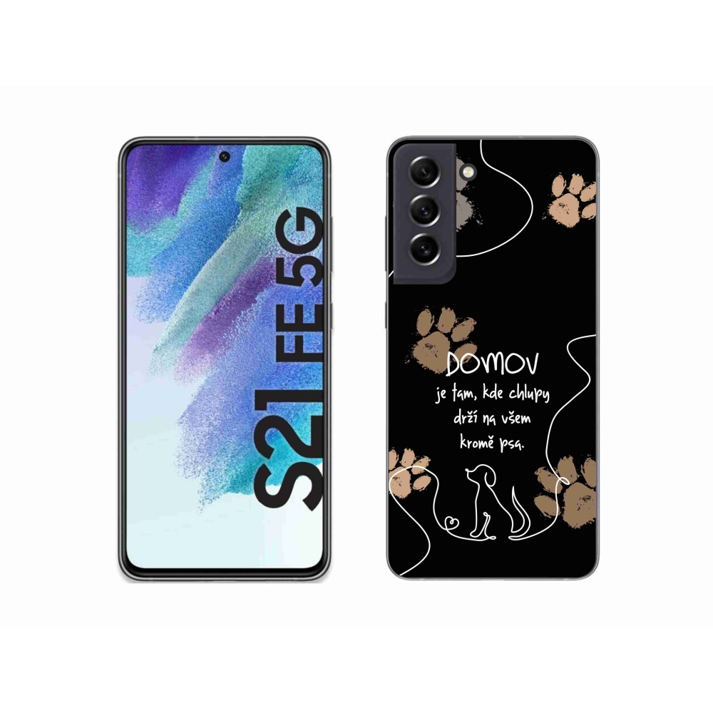 Gél borítás mmCase Samsung Galaxy S21 FE 5G - kutya motívum fekete háttérrel