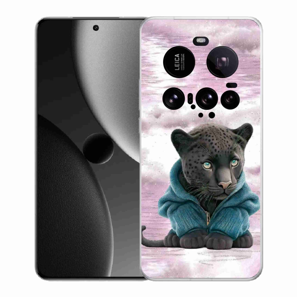 Gél borítás mmCase a Xiaomi 15 Ultra számára - fekete párduc pulóverben