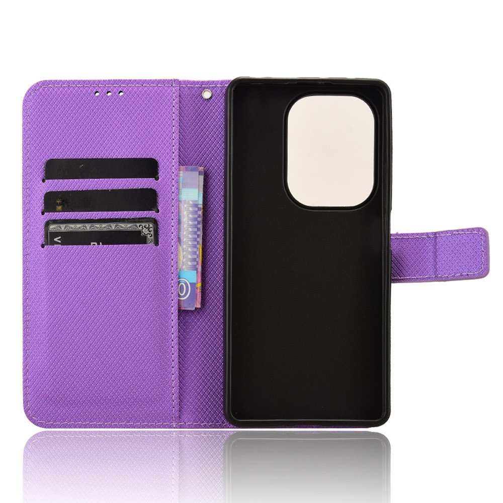 Gyémánt könyv tok Xiaomi Redmi Note 14S/Note 13 Pro 4G/Poco M6 Pro - lila