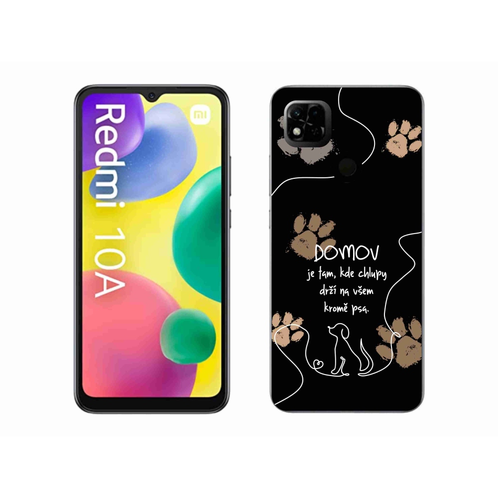 Gél borítás mmCase a Xiaomi Redmi 10A számára - kutya motívum fekete háttérrel