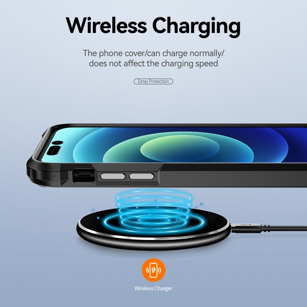 Gél tok fix hátlappal iPhone 15 Pro Max készülékhez - fekete