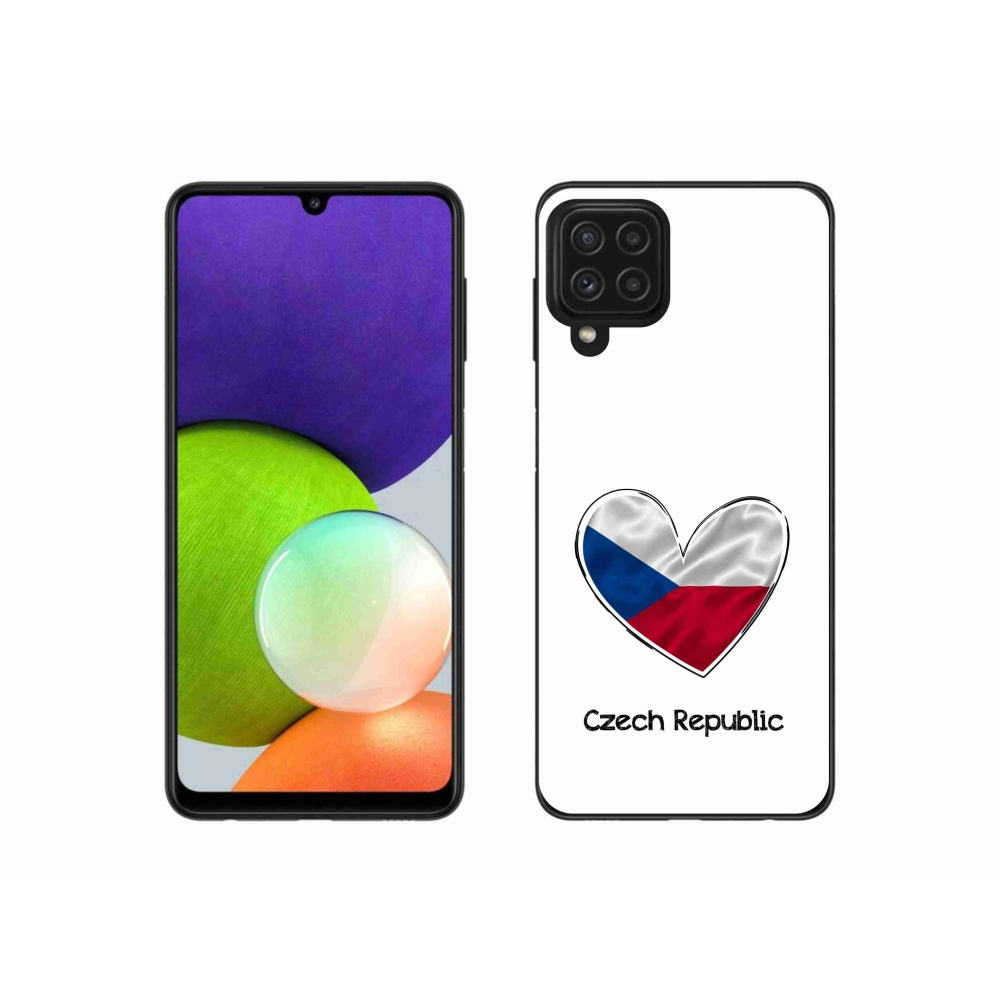 Gél borító mmCase Samsung Galaxy A22 4G - zászló szív fehér háttérrel