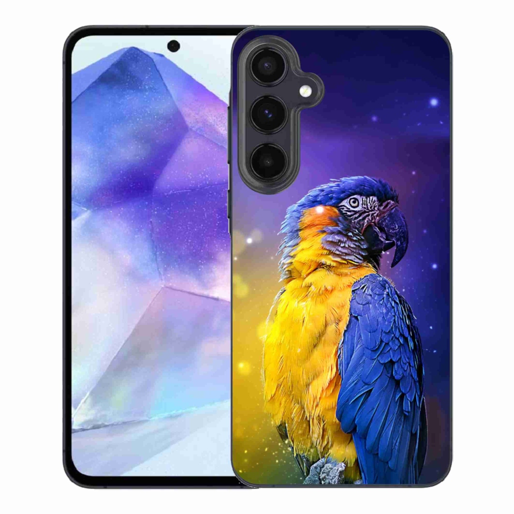 Gél tok mmCase a Samsung Galaxy A55 5G készülékhez - papagáj ara 1