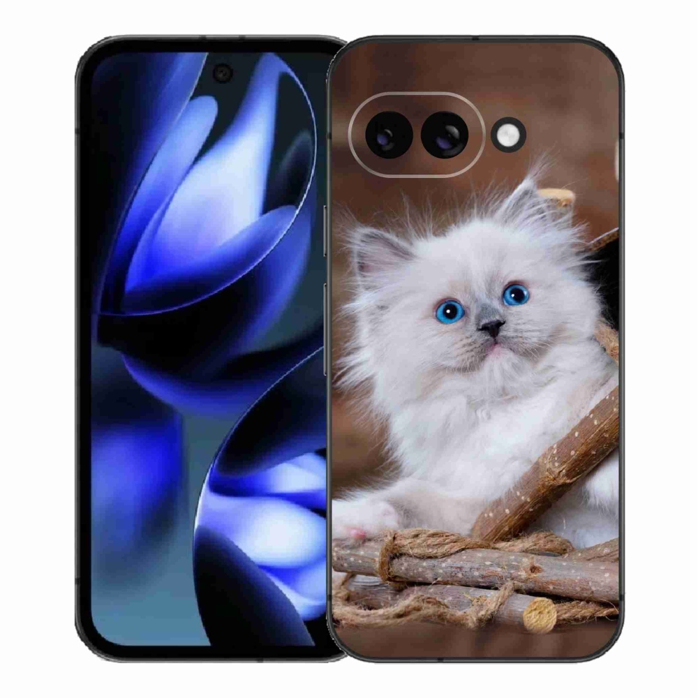 Gél védőhuzat mmCase a Google Pixel 9a készülékhez - fehér cica