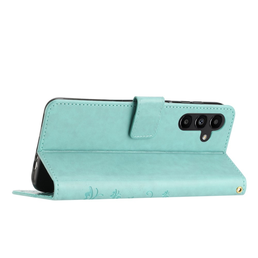 Virágok könyve tok Samsung Galaxy S25-hez - kékeszöld színű