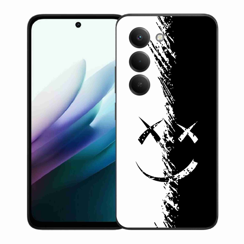 Gél borítás mmCase a Xiaomi Redmi 15 4G/5G (171mm) - fekete-fehér smileyhoz