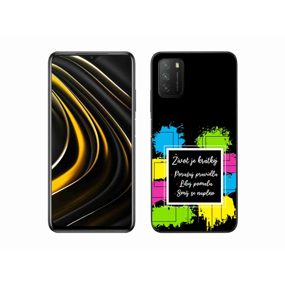 Gél borítás mmCase a Xiaomi Poco M3-hoz - idézem 5 fekete háttér