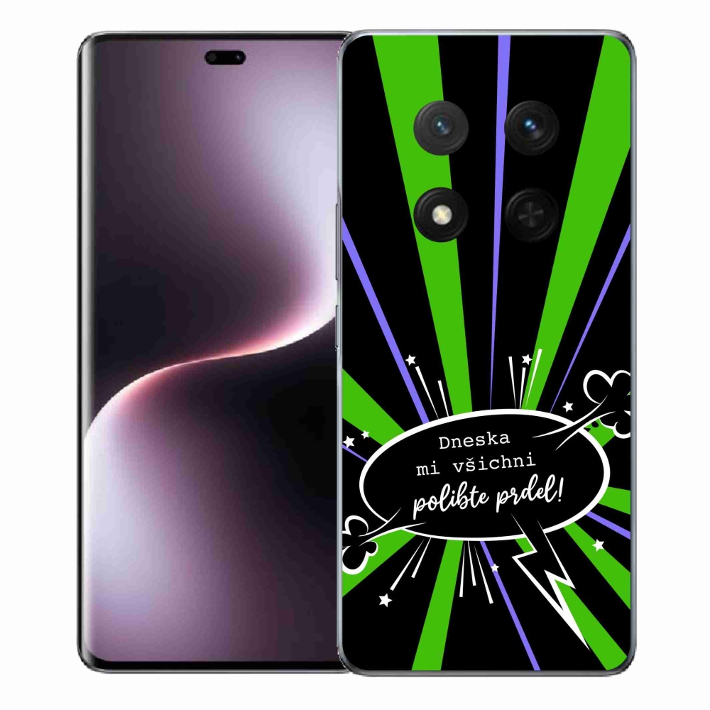 Gél borító mmCase a Honor Magic 7 Lite 5G számára - vicces szöveg 15 fekete háttérrel